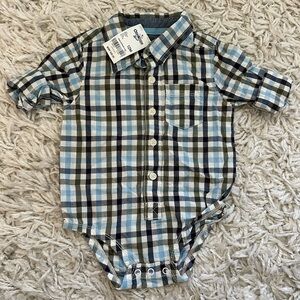 OshKosh B’gosh Button Up Plaid Onesie